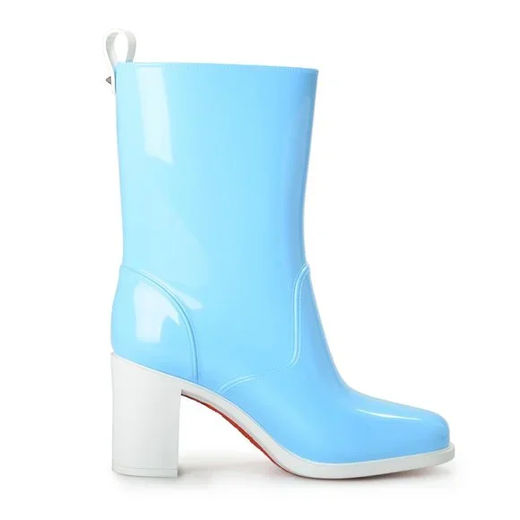 Christian Louboutin Women's "Version Splash" Heeled Rain Boots Shoes - Picture 4 of 8